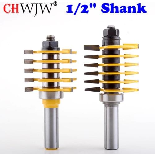 2pc 1/2"Shank Adjustable Box & Finger Joint Router Bit Set C3 Carbide Tipped Wood Cutting Tool woodworking router bits