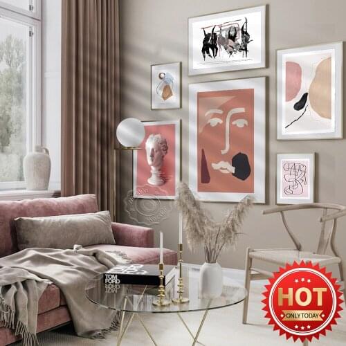 Abstract Line Art Poster, The ManS Head Sculpture Prints, Modern Nordic Style Abstract Home Decor Wall Picture, Wall Art Mural