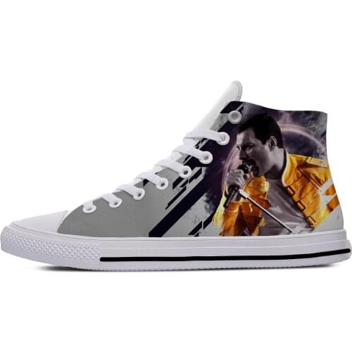 Freddie Mercury The Show Must Go On Rock Fashion Casual Cloth Shoes High Top Lightweight Breathable 3D Print Men women Sneakers