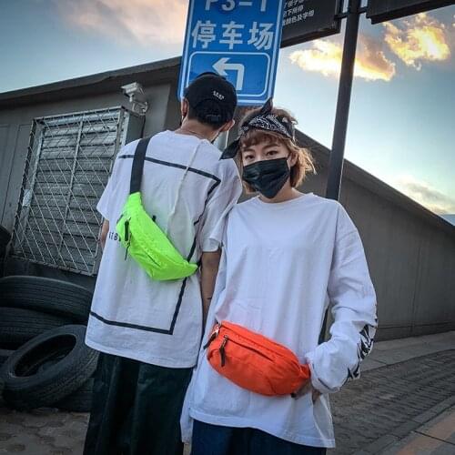 Korean version of men and women pockets outdoor multifunctional casual men mobile phone packet hip hop street bag