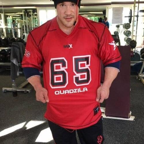 Muscle brothers short-sleeved mens summer loose outdoor sports fitness training running quick-drying breathable V-neck t-shirt