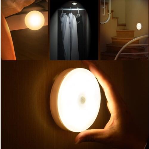 Night Light LED Motion Sensor Intelligent PIR for Room Bedside Bathroom Lighting Staircase Closet Wall Lamp Backlight Wireless