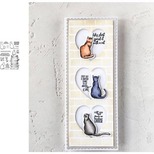 New 2021 Alone Cute Cat Animal English Alphabet Stamps DIY Scrapbooking Card Stencil Paper Cards Handmade Album Stamp Die Sheets