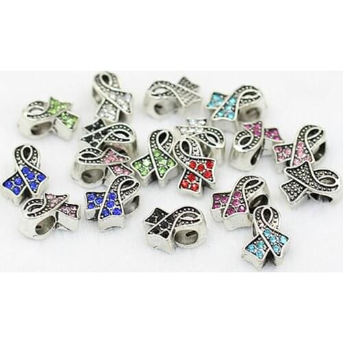 New handmade jewelry accessories DIY silver alloy crystal large hole bead beautiful ribbon drill perforation wholesale