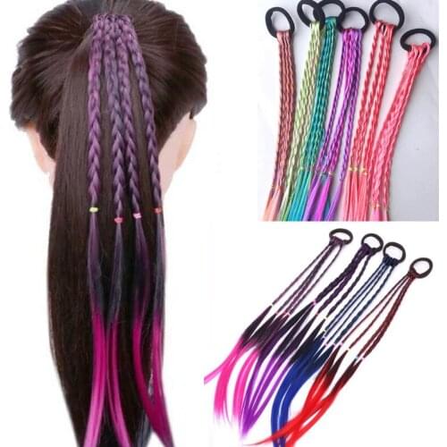 New Headband Girls Twist Braid Rope Simple Rubber Band Hair Accessories Kids Wig Rope Hair Braider Tools Head Wear Pigtail Wig