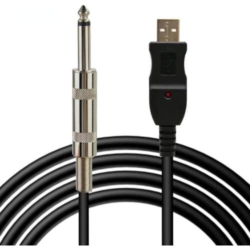 Player Recording Stereo Connection Audio Cable Link Computer Instrument USB to XLR 6.3mm Jack Bass 3m Guitar Accessories PFSN506