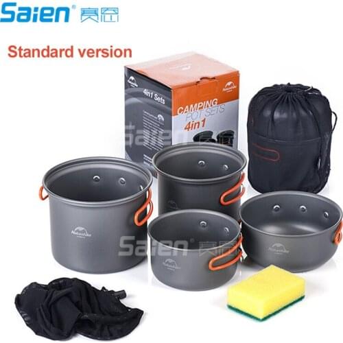 Portable Cookware Backpacking Cooking Kit Aluminum Bowl Pot Pan Set for Camping Hiking Backpacking Travelling