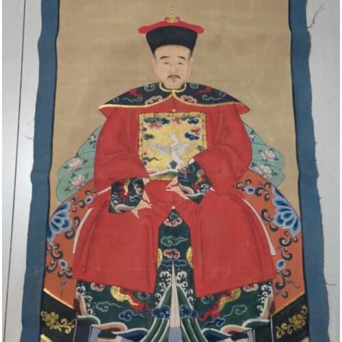Elaborate Chinese Classical Collectible Home Decoration Painting Ancient Officer Portrait Picture No.1