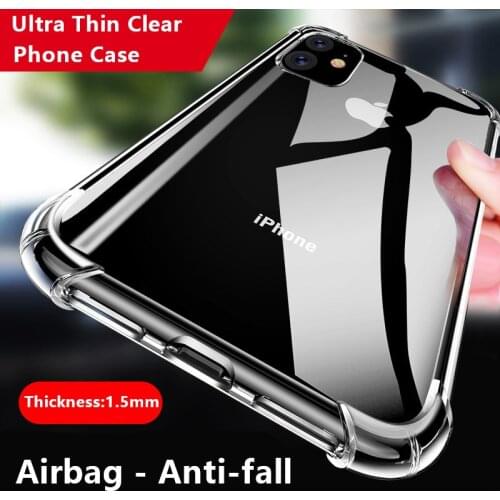 Transparent Shockproof Silicone Phone Case for iPhone 11 12 Mini Pro Max Protection Back Cover for iPhone 12 Mini Pro Max Case
