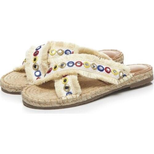 Kmeioo Cozy Shoes Women Slippers Fashion Metal Slides Fur Fringe Flip Flops Summer Flat Slides Outside Ladies Shoes