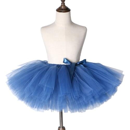 Navy Blue Girls Skirts Children Fluffy Pettiskirt Toddler Baby Tulle Tutu Skirt Girl Kids Princess Party Ballet Dance Tutu Skirt