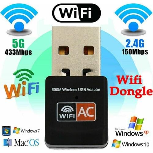 USB Wifi Adapter 600mbps Wi Fi Adapter Lan Wifi Dongle AC Wifi Receiver Antenna USB Ethernet PC 5 Ghz Wireless External