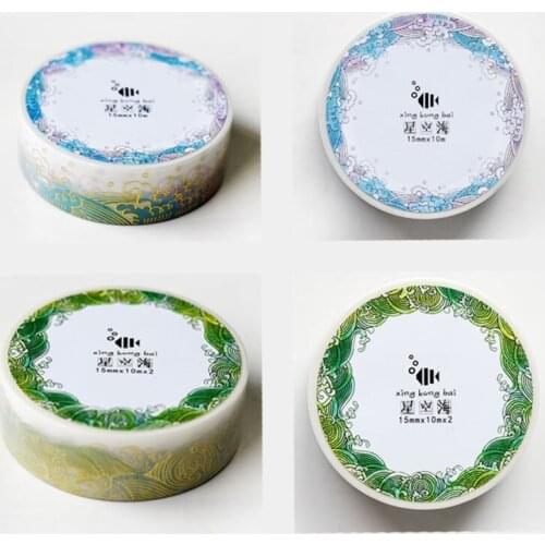 High-Grade Bronzing Wave Pattern Washi Tape Scrapbooking Decorative Adhesive Y3NC