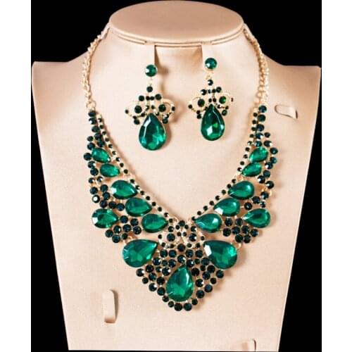 LAN PALACE new ethiopian jewelry for engagement jewelry sets necklace and earrings six colors free shipping