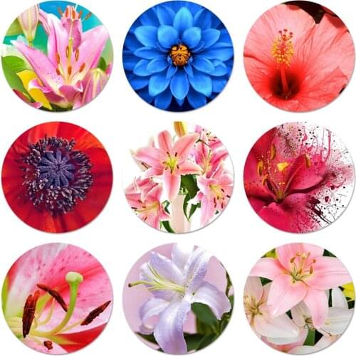 58mm Petal Stamen Flowers Icons Pins Badge Decoration Brooches Metal Badges For Clothes Backpack Decoration