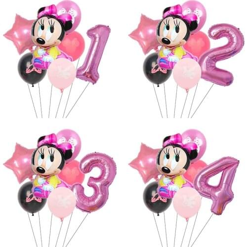 1Set Disney Mouse Birthday Party Decorations Mickey Mouse 32inch Number Balloon Baby Shower Supplies Kids Toy Gifts