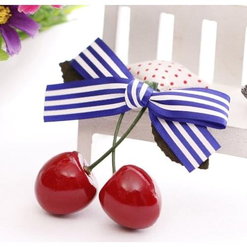 1PC Hot Sell Retro Vintage 50s 60s Women Cherry Bow Hair Clip Hairpins For Pinup Girls Vintage Party Vaction Hair Accessories