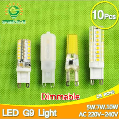 10pcs COB 220V LED G9 Bulb 6W 7W 9W 10W 12W LED Corn Light Replace Halogen Lamp Led Light Spot Crystal Chandelier Dimmable