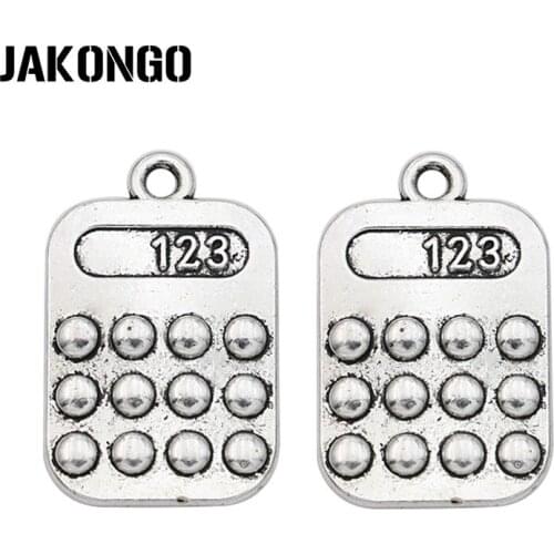 16PCS Antique Silver Plated Calculator Charms Pendants for Jewelry Making Bracelet Necklace DIY Handmade 24x15mm