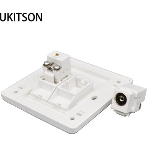 2 Port Coaxial TV Wall Socket Panel Cable TV Interface For Television Connector