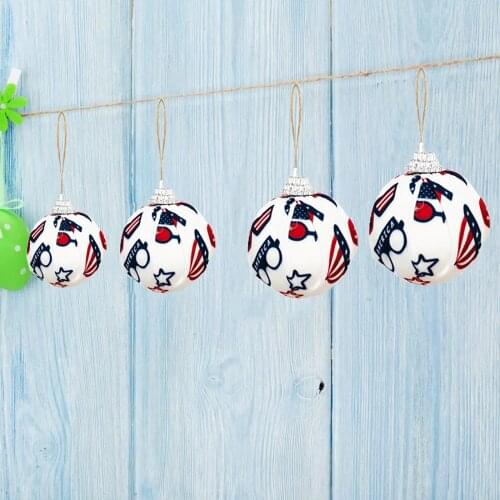 4pcs Independence Day Bag Cloth Ball Decoration Foam Ball Decoration Pendant Home Party Decoration Party Supplies Free Shipping