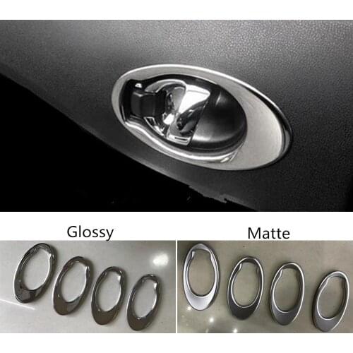 Car Cover Stick Trim ABS Chrome Matte Door Inner Handle Handrail Armrest Bowl Frame 4pcs For Nissan NOTE 2017 2018 2019 2020
