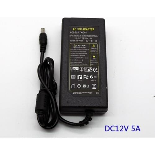 1pcs 12V5A LED Drive AC 100V-240V 12V 5A 60W LED strip Lighting Transformers power adapter Power Supply for Imax LED 5050 2835