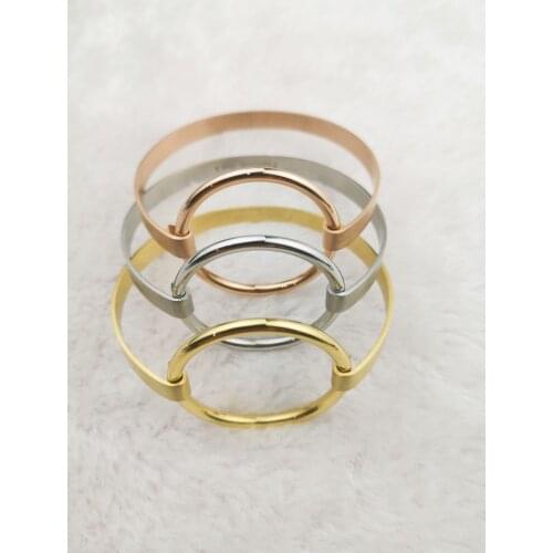 Bangle Hot Sell For Women Fashion New Goddess Luxury Rose Gold Color Luxe Devil`s Eye Jewelry Stainless Steel