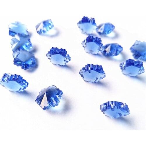 2019 New Light Blue Snow Beads 100pcs/lot in 2 holes Cut&Faceted 14mm Crystal Curtain & Chandelier Beads For Diy Accessories