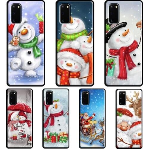 Santa Merry Christmas Snowman Case For Samsung Galaxy S8 S9 S10 Plus S20 FE S21 Ultra Note 20 Note 10 Plus Soft Cover