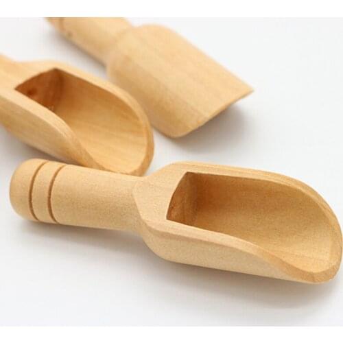 Wooden Small Scoop Salt Sugar Coffee Spoon Round Handle Scoop Teaspoon Salt Fertilizer Shovel Cooking Accessories Dropshipping