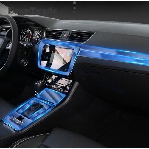 For Skoda Superb Accessories 2020 TPU Transparent Film Car Dashboard Film Screen Armrest Protection Sticker Anti-scratch 17 Pcs