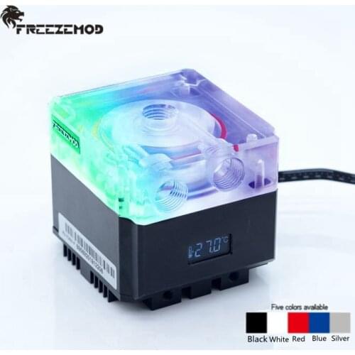 FREEZEMOD Water Cooling Mute Pump PWM Intelligent Flow 800L/H VA LCD Temperature Digital Display Screen,RGB Light,PU-FS4M-P