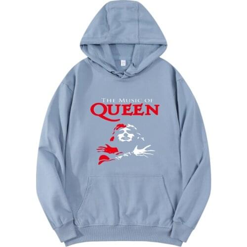 Queen rock band pure cotton hoodies women oversized sweatshirts pullovers pocket punk hoodie jacket women clothes harajuku