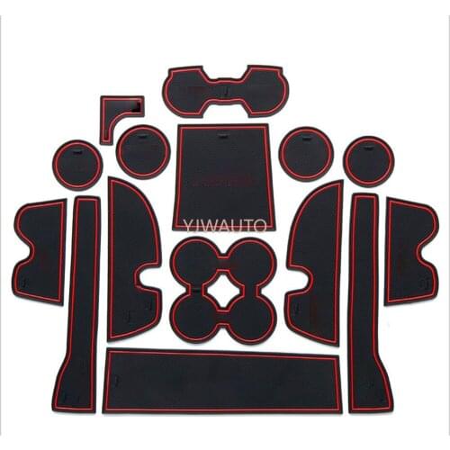 Door Slot Mat for Toyota Prado 2018 2019 Gate Groove Cushion Car Door Rubber Cup Holder Mats Anti-slip Carpets Position