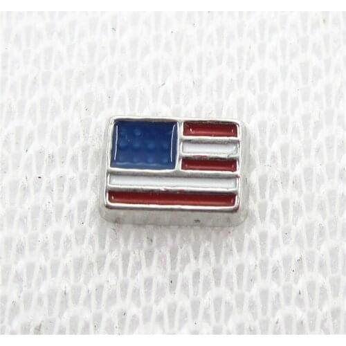 Hot Selling 20pcs/lot American National Flag Floating Charms Living Glass Memory Lockets Floating Charms DIY Jewelry Accessory