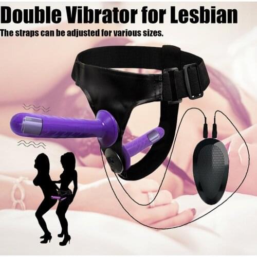 Multi-speed Vibrating Strapon Dildo Double Strap ons Dildo Vibrator with Anal Dildo Strap-ons Penis Lesbian Couples Sex Products