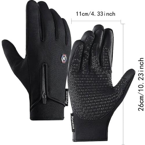 Mens warm cycling gloves for autumn and winter, windproof touch screen, womens water-repellent sports gloves