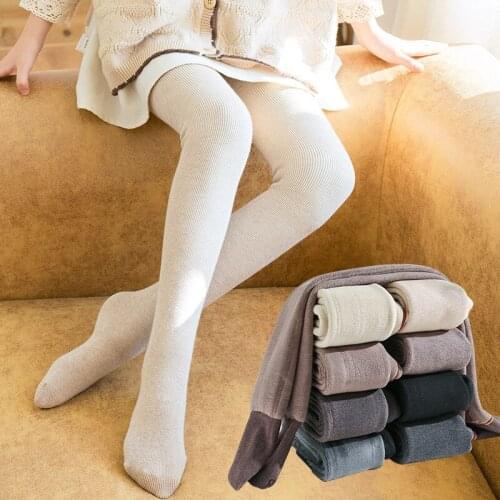 New Childrens Clothing Winter Girls' Lamb Wool Vertical Stripes One Thickened Pantyhose Childrens Korean Style