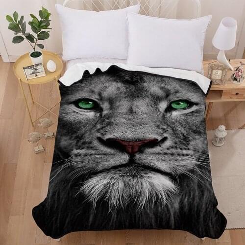 Bedclothes Blanket For Bed Sofa Cover Home Bedding Sets Blankets And Throws Quality Black Blanket Tiger Lion Throw Blanket Manta