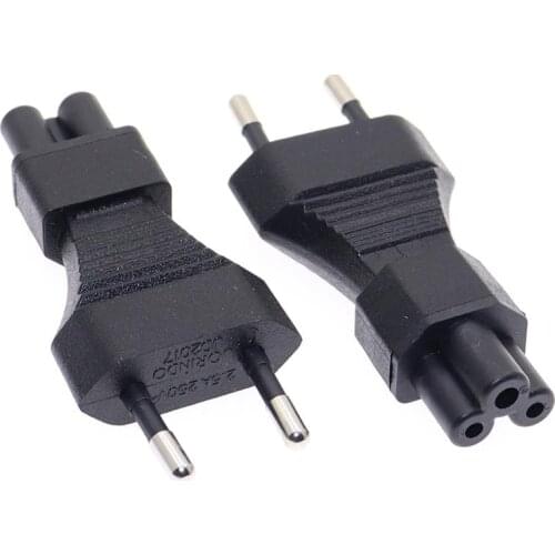 EU AC conversion plug, Europe 2-Prong Male to IEC320 C5 Power Adapter for Notebook PC Power Supply