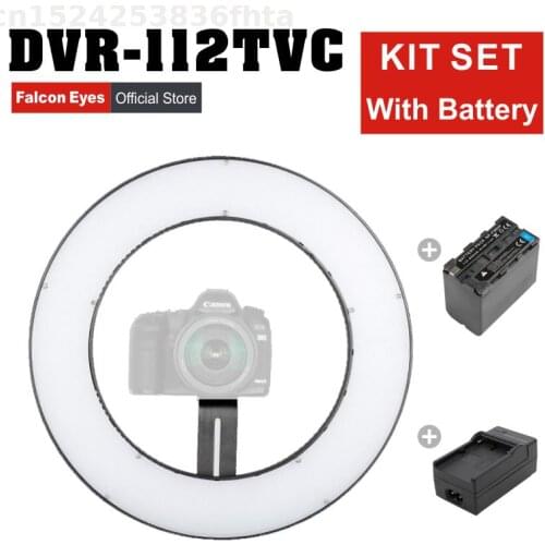 Falcon Eyes 23W LED Beauty Ring Lamp 3000-5600K Dimmable Photo/Video/Film/Studio Photography Continuous Light DVR-112TVC Kit Set