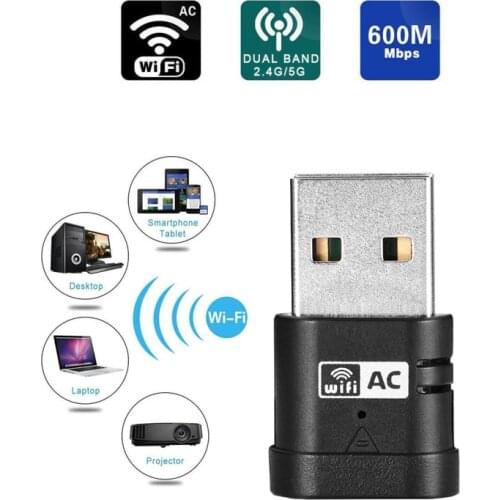 USB Wifi Adapter 600Mbps Free Driver WiFi Adapter 5Ghz Wireless Ethernet Network Card PC Antenna Wifi Dongle AC Wifi Receiver