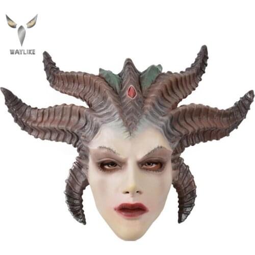 WAYLIKE Halloween Diablo Latex Mask Adult Party Costume Mask horror Carnival Cosplay party props
