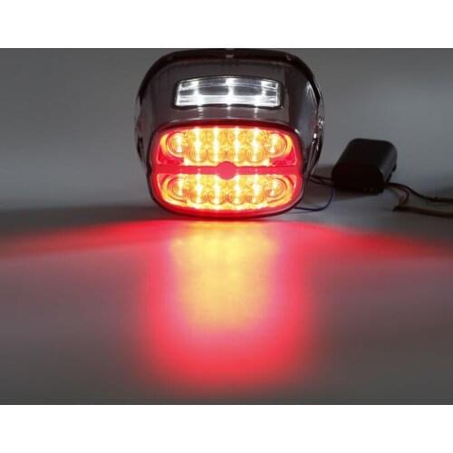 Motorcycle LED Tail Brake Light Red Smoke Lens Fit For Harley FLST FLSTC FLSTF