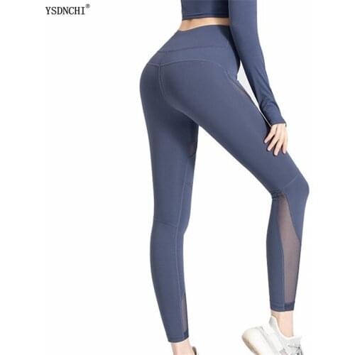 YSDNCHI Women Black Mesh Fitness Pants Casual Leggings High Waist Legins Push Up Punk Leggins Sexy Workout Running Sport New