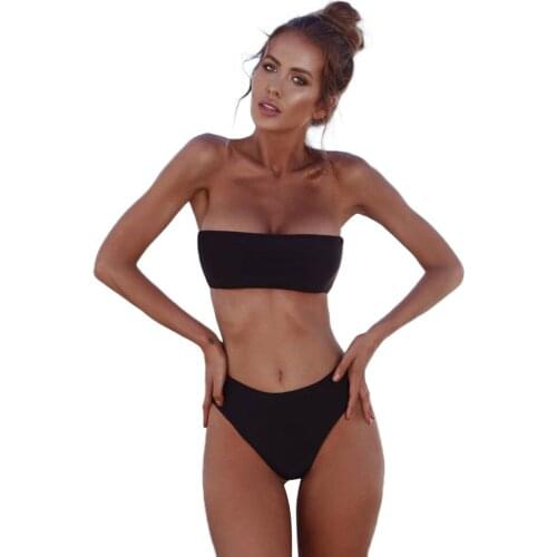 2020 New Women Solid Swimwear Sexy Bandage Two Piece Swimsuit Backless Bathing Suit Bodysuit Beachwear Swim Monokini Plus Size
