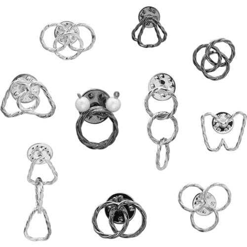 Zhijia New Arrival Geometric Simple Pins Brooches For Women Men Unisex Brooches Accessories Gifts