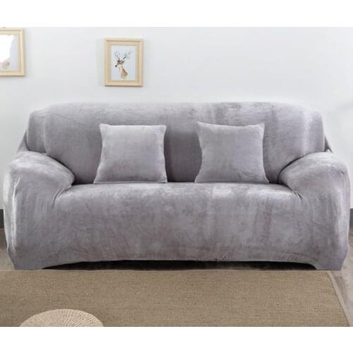 Winter Plush Sectional Sofa Cover For Living Room Thick Fleece Slip-Resistant Warm Sofa Cover Stretch Sofa Cover For Winter