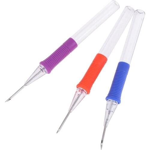 1set Embroidery Needle Weaving Tool 2021 DIY Tool Handmade Magic Embroidery Pen Fancy Embroidery Pen